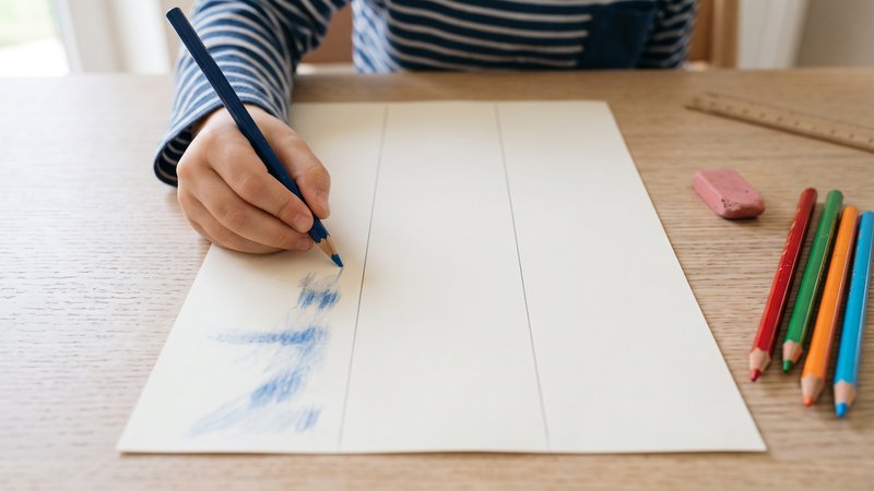 La técnica es muy sencilla. En lugar de escribir el dictado en líneas horizontales, como se hace normalmente, se divide la hoja en tres o cuatro columnas y se escribe de arriba hacia abajo.